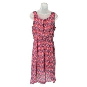Espresso Print Hi-Low Sleeveless Dress Size L
